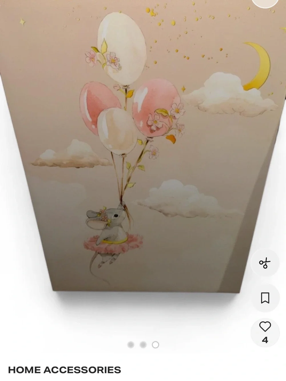 & Other Stories Pink, Cream and Gold Swan Hot-Air Balloon Canvas